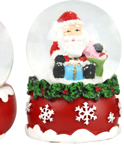 1841 SNOW GLOBES SANTAS SWIRL S/3
